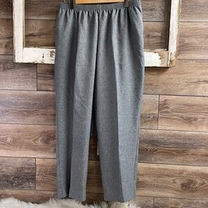 White Stag Ladies Petite Elastic Waist Dress Pants,Size 14 Petite,Grayish Black